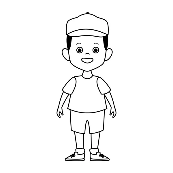 Cartoon little boy icon, flat design — Stock Vector