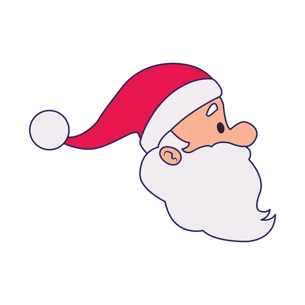 Cartoon santa claus head icon, flat design — Stock Vector