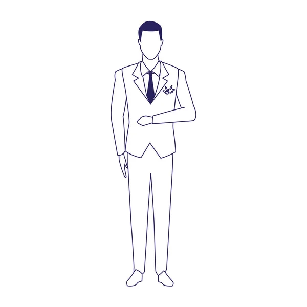 Avatar groom icon, flat design — Stock Vector