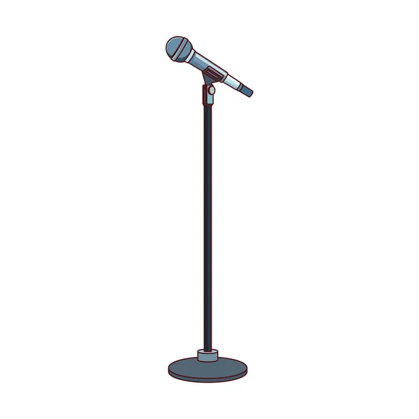 Microphone stand icon, flat and colorful design — Stock Vector