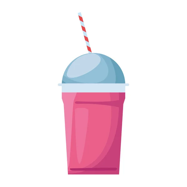 Ikone für rosa Smoothie-Tassen, buntes Design — Stockvektor
