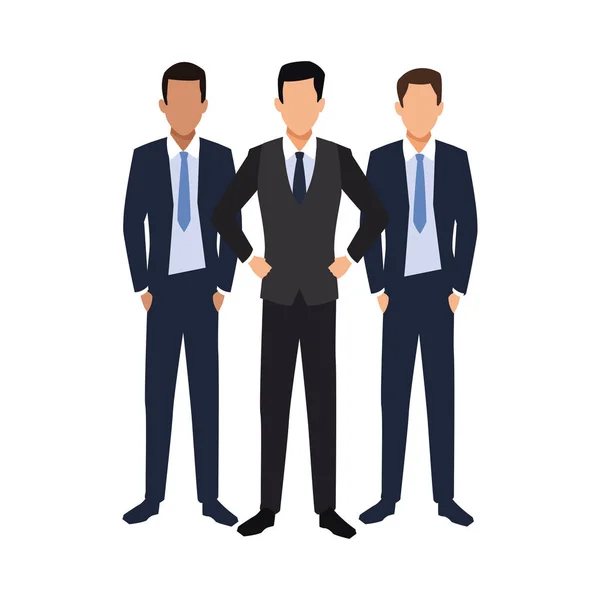 Avatar jóvenes empresarios de pie icono — Vector de stock