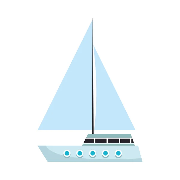 Icono de velero imagen, diseño plano — Vector de stock