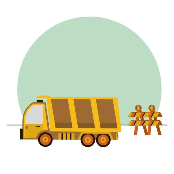 Dump truck veicolo isolato icona — Vettoriale Stock