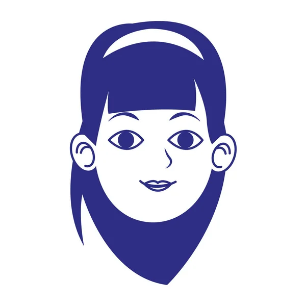 Visage de femme avec icône bandeau — Image vectorielle