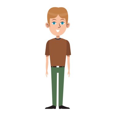 çizgi film genç adam simgesi, renkli tasarım