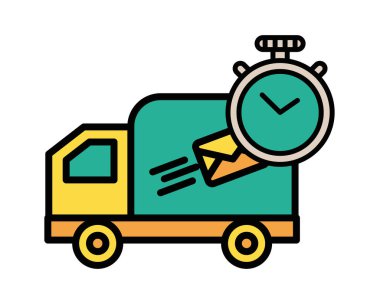 Posta servisi olan bir kamyon arabası.