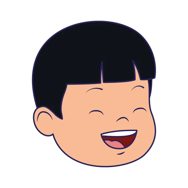 Cartoon boy laughing icon, flat design — 스톡 벡터