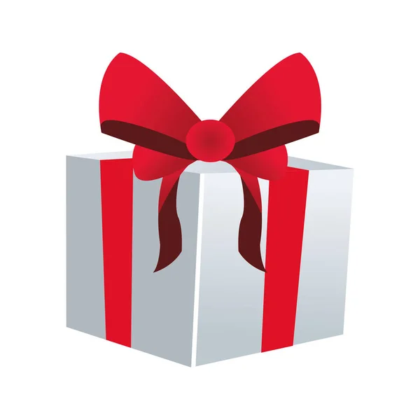 Kırmızı kutulu hediye kutusu simgesi, renkli tasarım — Stok Vektör
