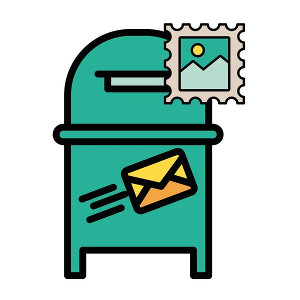 Οδός γραμματοκιβώτιο εικονίδιο ταχυδρομική υπηρεσία — Διανυσματικό Αρχείο
