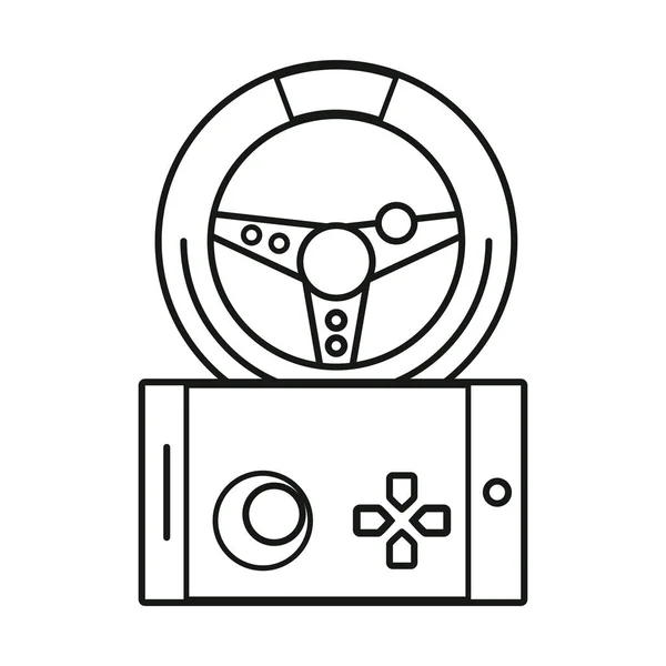 ビデオゲームコントロールハンドルと車のホイール — ストックベクタ