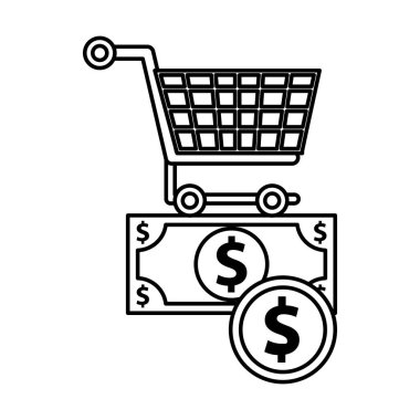 Alışveriş arabası taşıma simgesi izole edildi