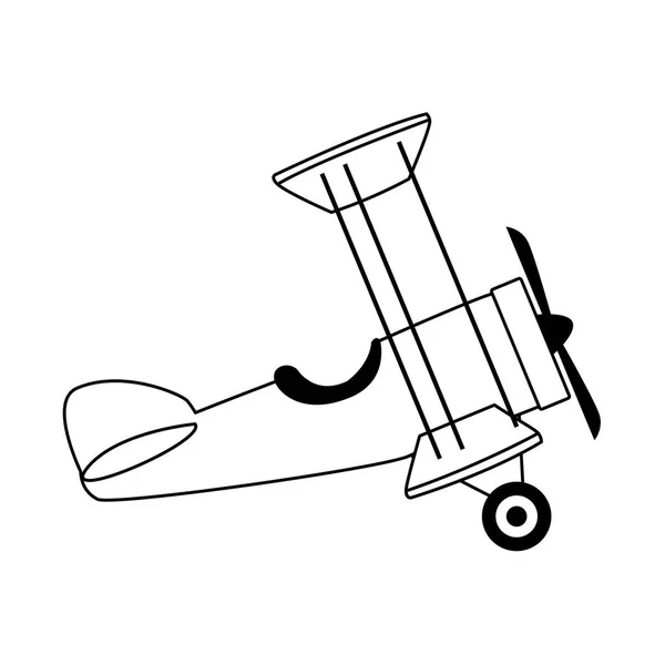 Biplane icona immagine, design piatto — Vettoriale Stock