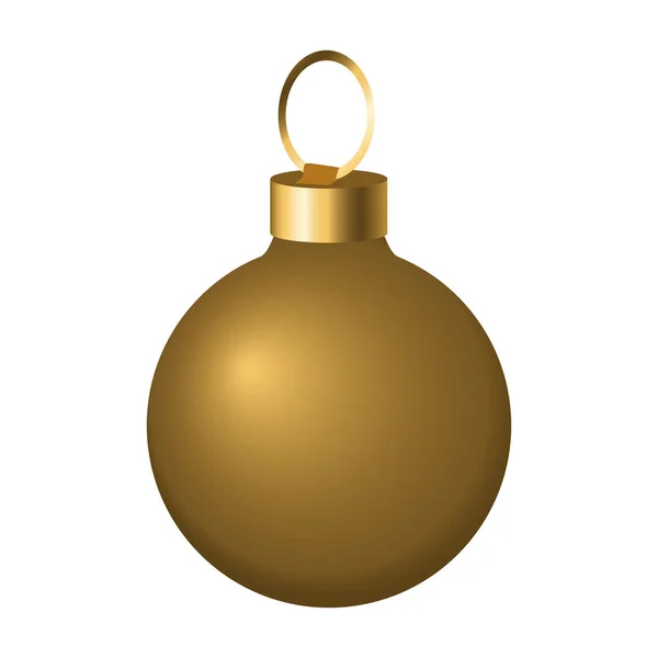 Goldene Weihnachtskugel-Ikone, flaches Design — Stockvektor