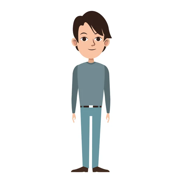 Jeune homme debout et portant des vêtements décontractés — Image vectorielle