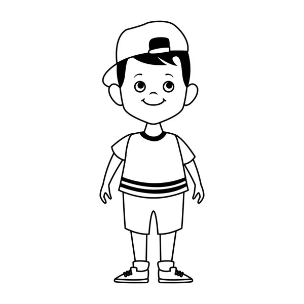 Lindo niño icono, diseño plano — Vector de stock