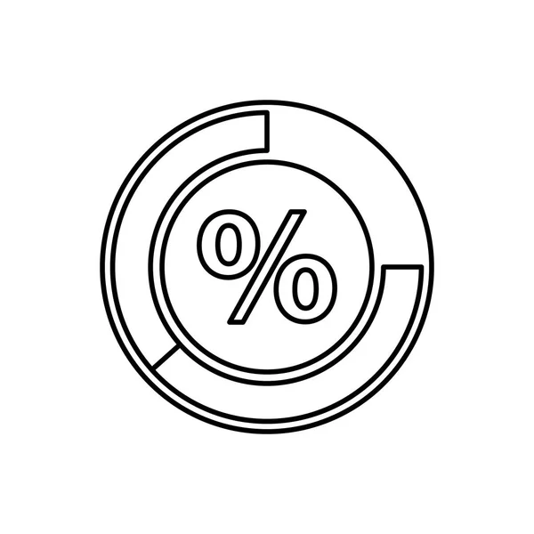Percent symbol pin isolated icon — 스톡 벡터
