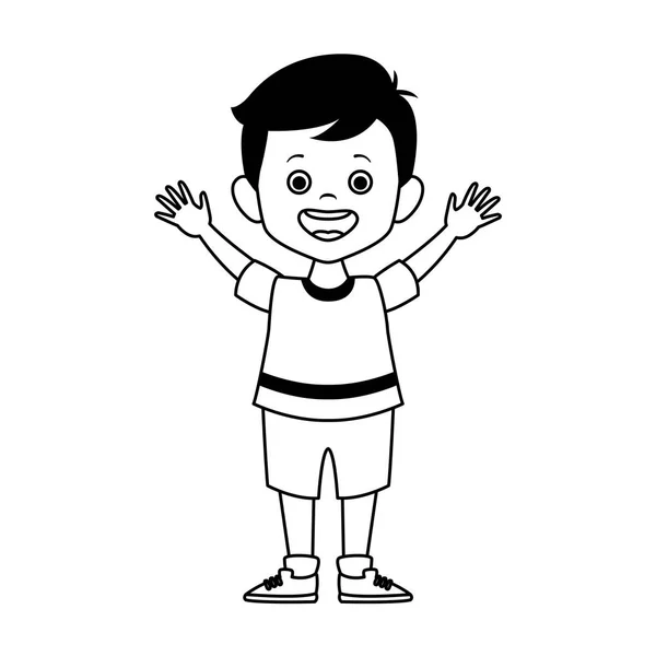 Счастливый маленький мальчик икона, плоский дизайн — стоковый вектор
