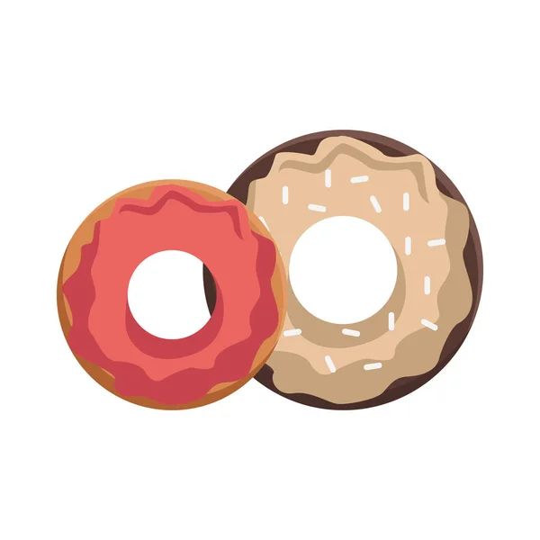 甜甜的甜甜圈图标，五彩斑斓的设计 — 图库矢量图片