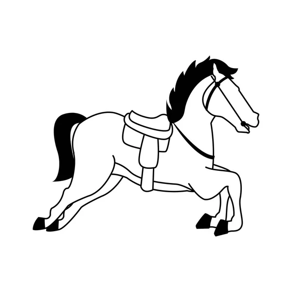 Caballo de carrusel icono, diseño plano — Vector de stock