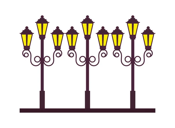 Park lanterns post urban isolated icon — Stock Vector