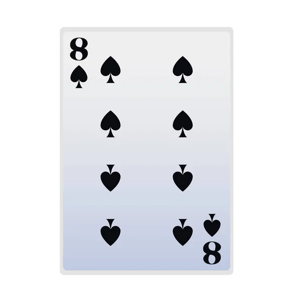 Eight of spades card icon, flat design — Stock Vector