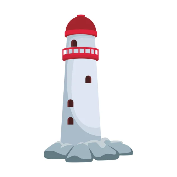 Lighthouse icon, flat design — Stock Vector