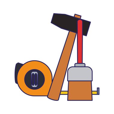 Fırça ve metre bantlı çekiç