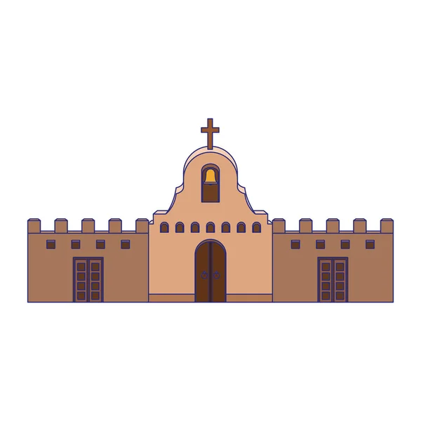 Diseño aislado de vectores de iglesias mexicanas — Vector de stock