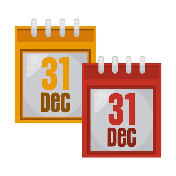 Χαρούμενο εικονίδιο ημερολογίου νέου έτους — Διανυσματικό Αρχείο