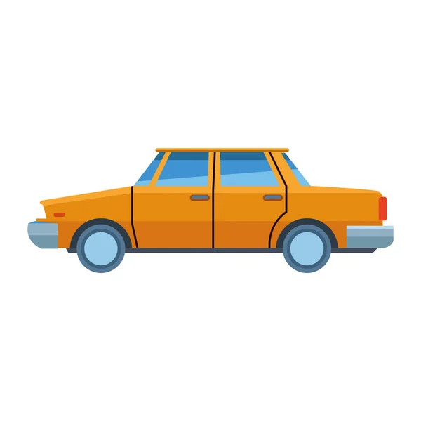 Icône de voiture jaune classique, design plat — Image vectorielle