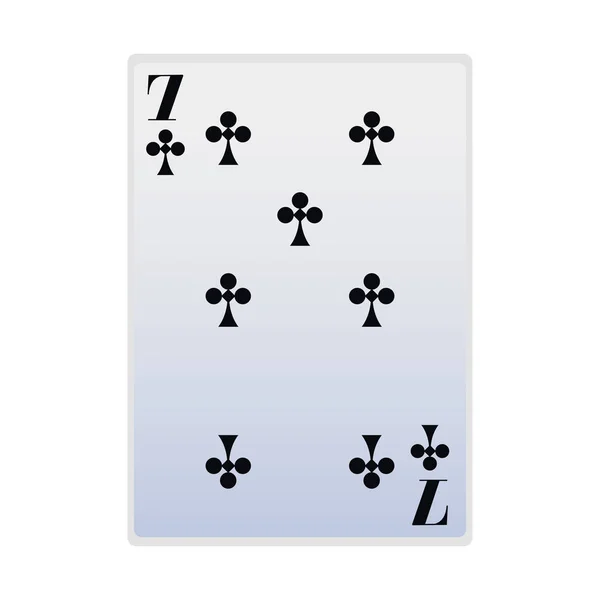 Hét klub kártya ikon, lapos kialakítás — Stock Vector