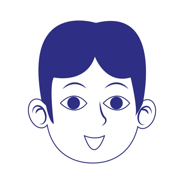 Kreslený muž tvář usmívající ikona — Stockový vektor
