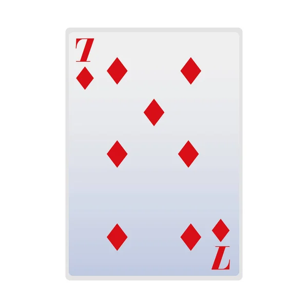 Siete de diamantes icono de la tarjeta, diseño plano — Vector de stock
