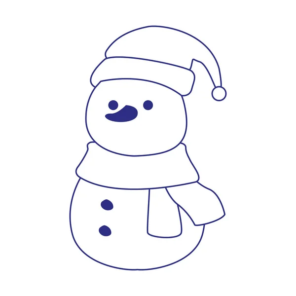 Ícone de boneco de neve de Natal, design plano —  Vetores de Stock
