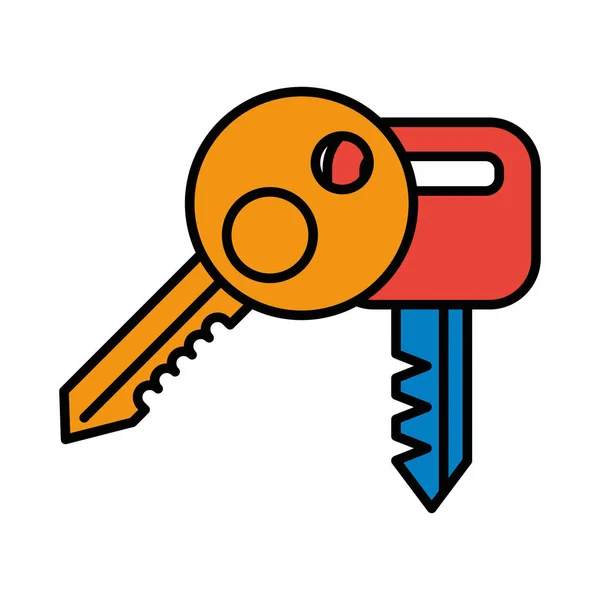 Portas da casa chave ícones isolados — Vetor de Stock