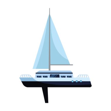 yelkenli teknesi simgesi, düz dizayn