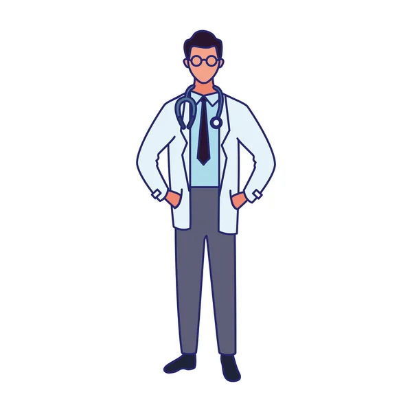 Doctor man standing icon — 스톡 벡터