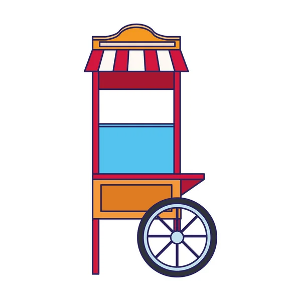 Popcorn cart icon, flat design — ストックベクタ