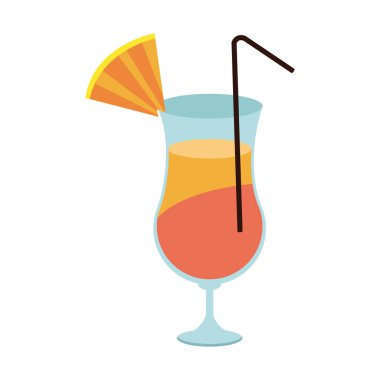 sunrise cocktail drink icon, flat design