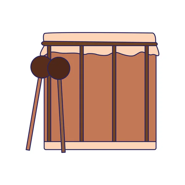 Tambor y palos icono, diseño plano — Archivo Imágenes Vectoriales