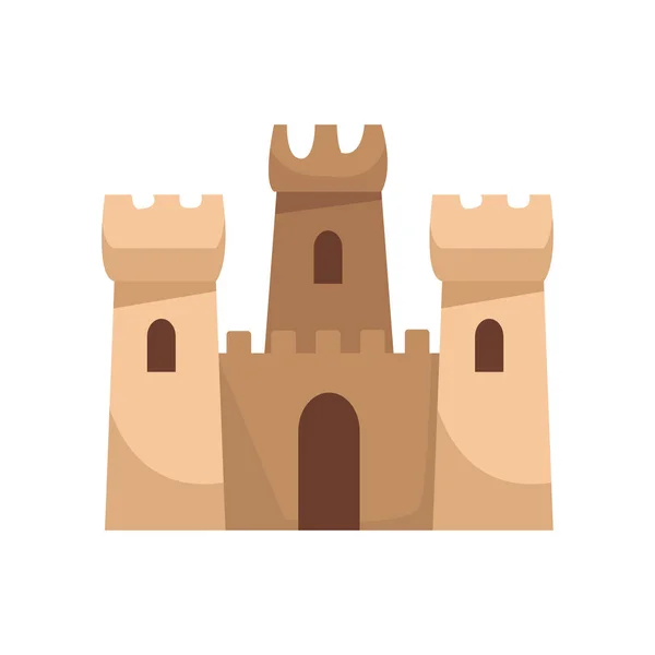 Піщаний замок значок, плоский дизайн — стоковий вектор