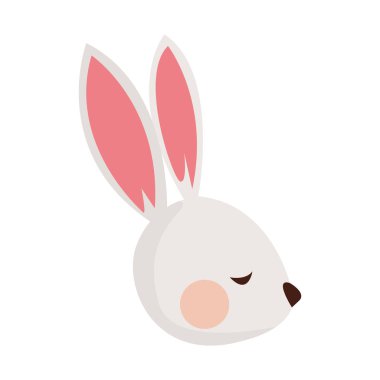 Sevimli tavşan simgesi, düz tasarım