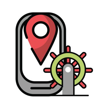 Akıllı telefon simgesine sahip dümen teknesi