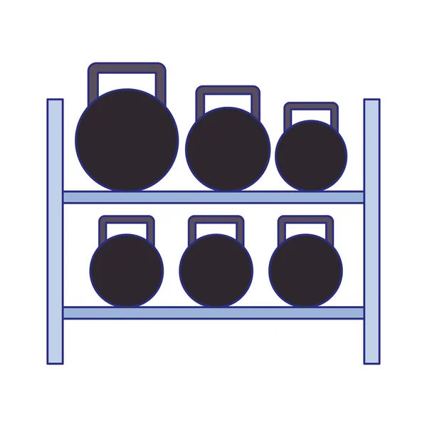 Ícone de rack de halteres, design plano —  Vetores de Stock