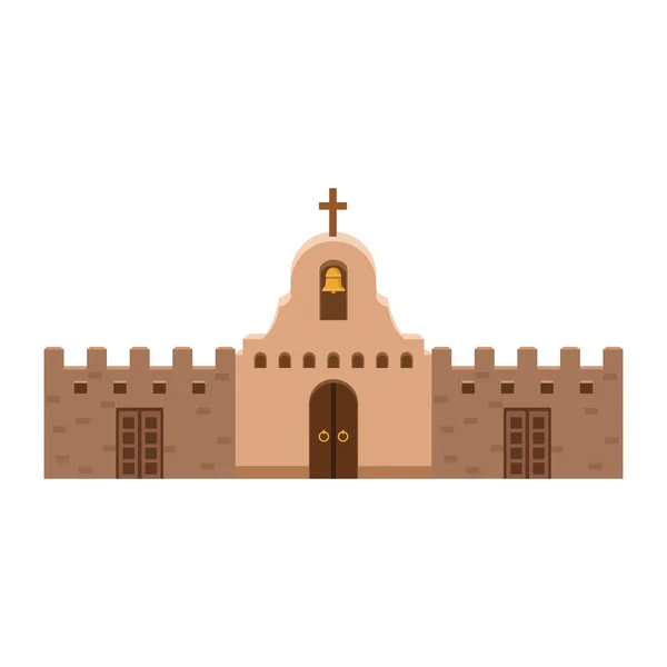 Conception vectorielle isolée de l'église mexicaine — Image vectorielle