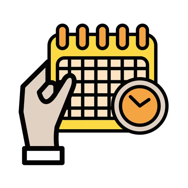 Calendario recordatorio fecha con cronómetro — Vector de stock