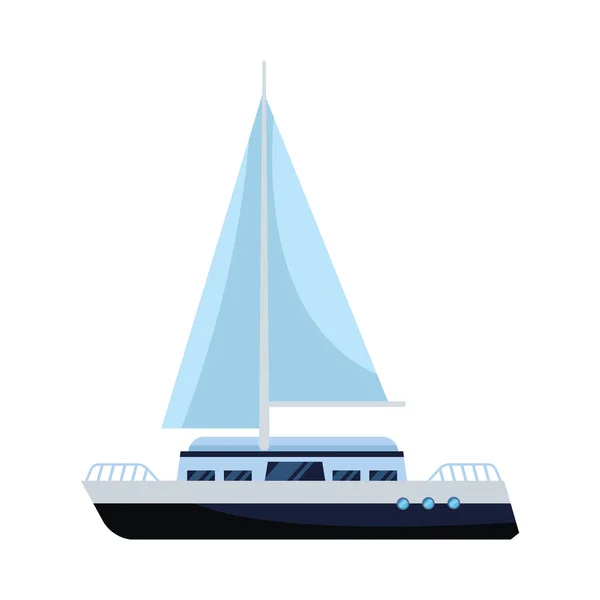 Sailboat icon image, flat design — Stock Vector