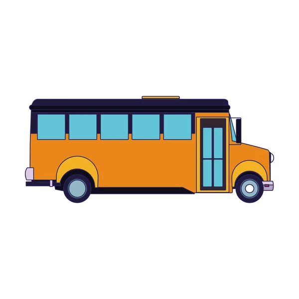 Vista lateral do ícone do ônibus escolar, design colorido — Vetor de Stock
