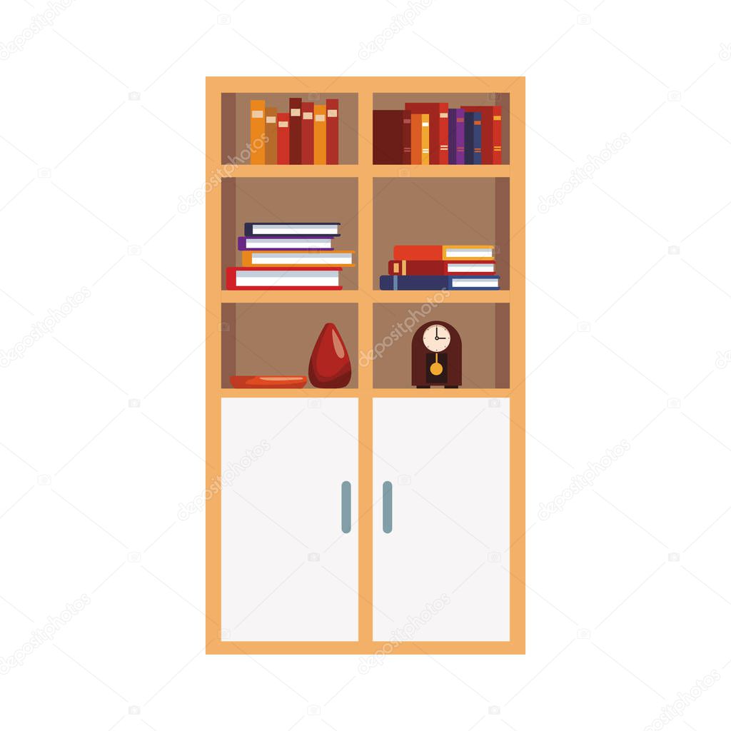 bookcase with cabinets and decorative ornaments